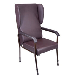 Loops Ergonomic Height Adjustable High Back Lounge Chair With Brown Upholstery