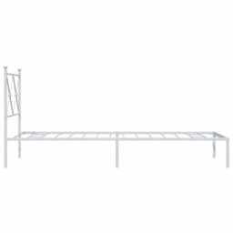 Berkfield Metal Bed Frame Without Mattress With Headboard White 80X200Cm - thumbnail 5
