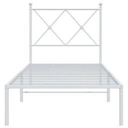 Berkfield Metal Bed Frame Without Mattress With Headboard White 80X200Cm - thumbnail 4