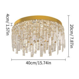 Led Chandelier Ceiling Light Crystal Gold 40Cm 3 Color Lights - thumbnail 7