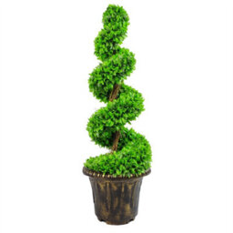 120Cm Green Large Leaf Spiral With Decorative Planter - thumbnail 6