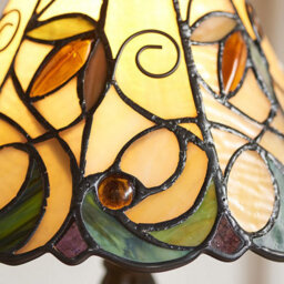 Luminosa Lighting Luminosa Jamelia 1 Light Table Lamp Tiffany Glass, Dark Bronze Paint With Highlights, E14 - thumbnail 3