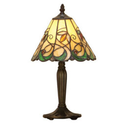 Luminosa Lighting Luminosa Jamelia 1 Light Table Lamp Tiffany Glass, Dark Bronze Paint With Highlights, E14 - thumbnail 1