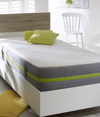 "Starlight Beds  Small Double - 4Ft , Hybrid - 8"" Deep Green Border Memory Foam And Spring Mattress" - image 1