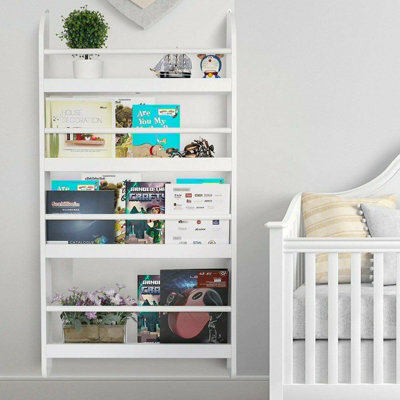 Gr8 Home Wall Mounted Childrens Bookcase Kids Display Bookshelf Storage Unit Shelving Rack - image 1