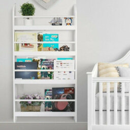 Gr8 Home Wall Mounted Childrens Bookcase Kids Display Bookshelf Storage Unit Shelving Rack