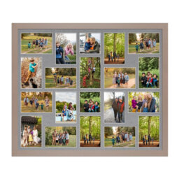 AK Frames 80X70Cm Rose Gold Modern Multi Photo Frame With Mid Grey Mount - Holds 20 Apertures (18X) 6X4, (2X) 4X4 Photos - thumbnail 1