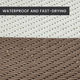 Relsy Large Garden Outdoor Rug For Patio, Taupe & White Line Waterproof Garden Rug 160 X 230Cm - thumbnail 6