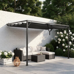 Onemill 2X3M Wall-Mounted Retractable Canopy Pergola For Outdoor Garden Balcony Deck - thumbnail 2