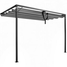 Onemill 2X3M Wall-Mounted Retractable Canopy Pergola For Outdoor Garden Balcony Deck
