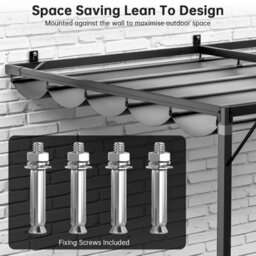 Onemill 2X3M Wall-Mounted Retractable Canopy Pergola For Outdoor Garden Balcony Deck - thumbnail 4