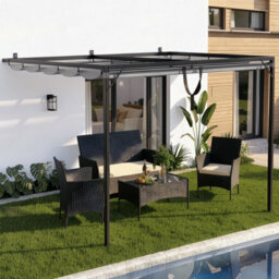 Onemill 2X3M Wall-Mounted Retractable Canopy Pergola For Outdoor Garden Balcony Deck - thumbnail 9
