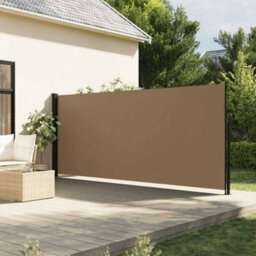 Walplus Retractable Side Awning Garden Sun Shade Canopy Gazebo For Back Door, Porch, Patio Taupe 180X600 Cm
