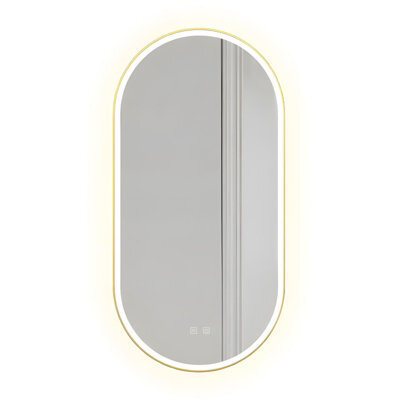Mirror Led Rea Led Ovl 50X100Cm Brush Gold, Glass - image 1