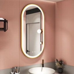 Mirror Led Rea Led Ovl 50X100Cm Brush Gold, Glass - thumbnail 7
