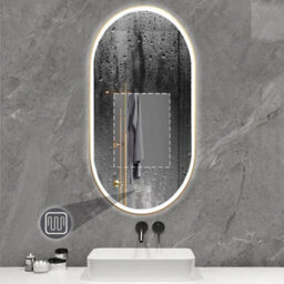 Mirror Led Rea Led Ovl 50X100Cm Brush Gold, Glass - thumbnail 6