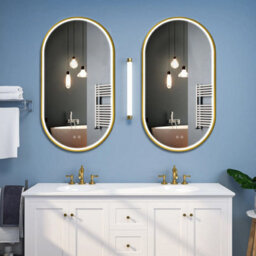 Mirror Led Rea Led Ovl 50X100Cm Brush Gold, Glass - thumbnail 4