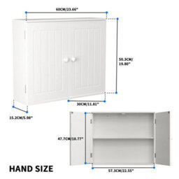Double Door Bathroom Vanity Cabinet Wall Mounted Or Free - thumbnail 2