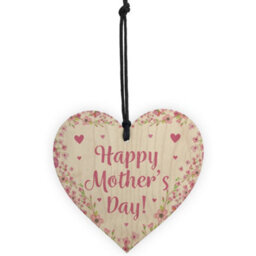 Red Ocean Happy Mothers Day Gifts For Mum Nan Mummy Nanny Grandma Wood Heart Plaque - thumbnail 5