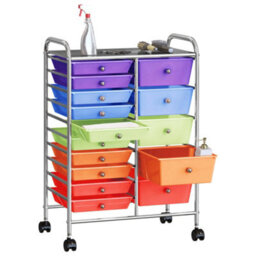 Walplus Xxl 15-Drawer Mobile Storage Trolley Multicolour Plastic - thumbnail 3