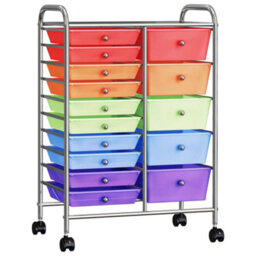 Walplus Xxl 15-Drawer Mobile Storage Trolley Multicolour Plastic - thumbnail 2