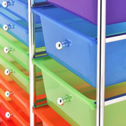 Walplus Xxl 15-Drawer Mobile Storage Trolley Multicolour Plastic - thumbnail 8