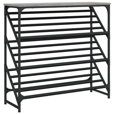 Berkfield Classic Shoe Rack Grey Sonoma 90X30X85 Cm Engineered Wood
