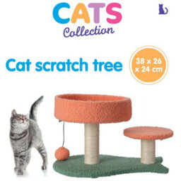 Urbn-Living Urbnliving 38Cm Height Cat Scratch Tree On Stand With Hanging Ball Kitten Claws Scratcher Play Toy Pad - thumbnail 4