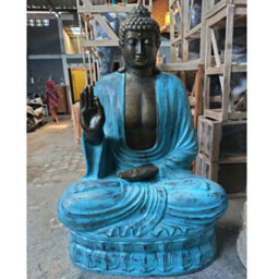 Serenityy Large 2M Turquoise And Stone Buddha Teaching On Lotus - 65Kg Outdoor Statue