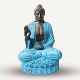 Serenityy Large 2M Turquoise And Stone Buddha Teaching On Lotus - 65Kg Outdoor Statue - thumbnail 2