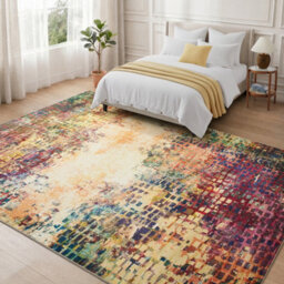 Aspire Homeware Modern Low Pile Area Rug, Non-Slip Living Room Hallway Runner Rugs, Vibrant Design (L)150Cm X (W)80Cm - thumbnail 9