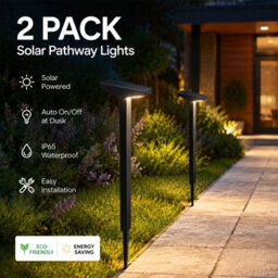Inmtfei 2 Color Temperature Solar Pathway Lights, Ip45 Waterproof Outdoor Led Landscape Stake Lights, Auto On/off Solar Powered - thumbnail 9