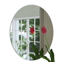 AVER-GROWTH Round Frameless Wall Mirror For Bathroom Bedroom Living Room Make Up Home Decorative Mirrors Wall Mounted With Wall Fittings 600mm - thumbnail 5