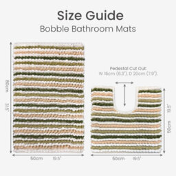 Allure Bath Fashions Chunky Bobble Striped Two Piece Bath Mat Set - Green - thumbnail 4