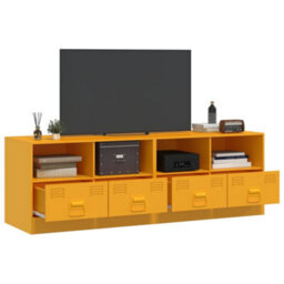 Berkfield Tv Cabinets 2 Pcs Mustard Yellow 67X39X44 Cm Steel - thumbnail 4
