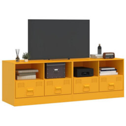 Berkfield Tv Cabinets 2 Pcs Mustard Yellow 67X39X44 Cm Steel - thumbnail 3