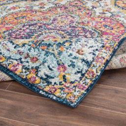 Livabliss Elaziz-Vintage Pink Blue Orange Yellow Traditional Boho Living Dining Bedroom Rug 140 X 200 Cm Easy Care, Non Shedding - thumbnail 4