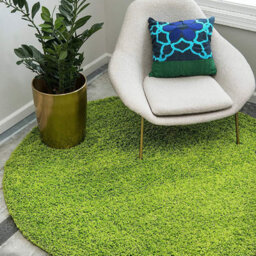 Bravich Green Thick Shaggy Circle Rug - California - 150Cm - thumbnail 1