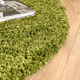 Bravich Green Thick Shaggy Circle Rug - California - 150Cm - thumbnail 6