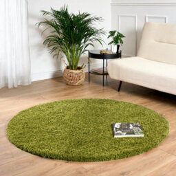 Bravich Green Thick Shaggy Circle Rug - California - 150Cm - thumbnail 2