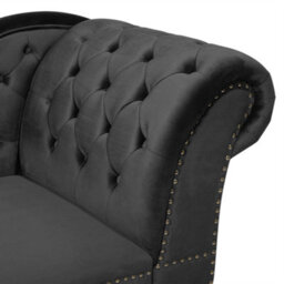 Beliani Right-Hand Chaise Longue Nimes Velvet Black - thumbnail 8