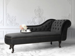 Beliani Right-Hand Chaise Longue Nimes Velvet Black - thumbnail 2