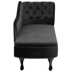 Beliani Right-Hand Chaise Longue Nimes Velvet Black - thumbnail 5