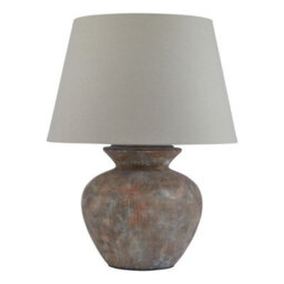 Wyld Haus Padua Rustic Terracotta Ceramic Table Lamp With Neutral Fabric Shade - thumbnail 2