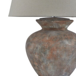 Wyld Haus Padua Rustic Terracotta Ceramic Table Lamp With Neutral Fabric Shade - thumbnail 3