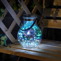 Smart Garden Glass, Plastic & Stainless Steel Iridescent Effect Solar-Powered Outdoor Led Lantern
