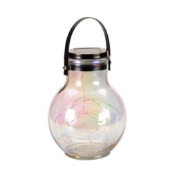 Smart Garden Glass, Plastic & Stainless Steel Iridescent Effect Solar-Powered Outdoor Led Lantern - thumbnail 3