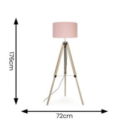 Valuelights Clipper Modern Distressed Wood And Silver Chrome Tripod Floor Lamp Base - thumbnail 6