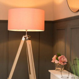 Valuelights Clipper Modern Distressed Wood And Silver Chrome Tripod Floor Lamp Base - thumbnail 5