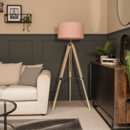 Valuelights Clipper Modern Distressed Wood And Silver Chrome Tripod Floor Lamp Base - thumbnail 4